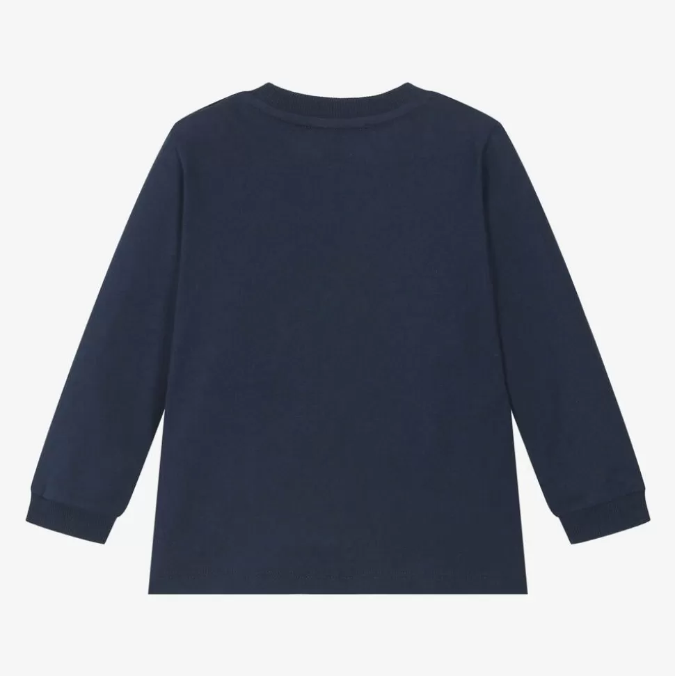 Moschino Baby Navy Blue Cotton Teddy Bear Baby Top^ Tops