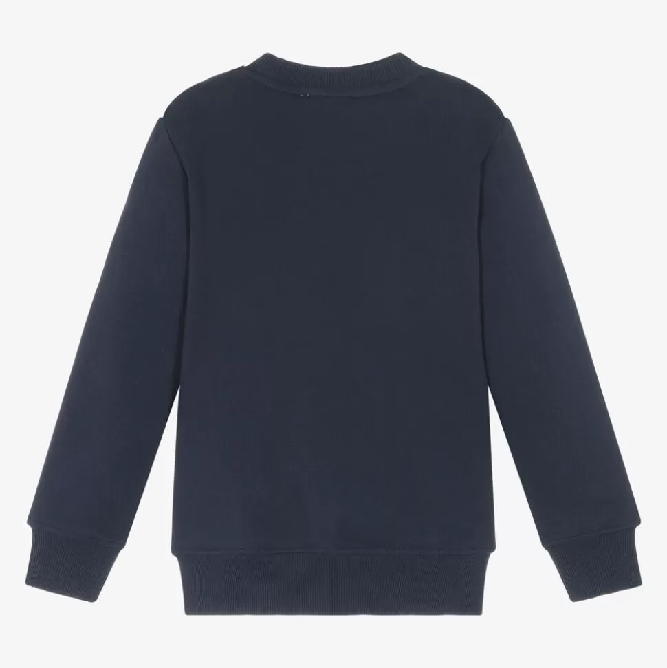 Moschino Kid-Teen Navy Blue Cotton Teddy Bear Sweatshirt^BOY Tops | Tops