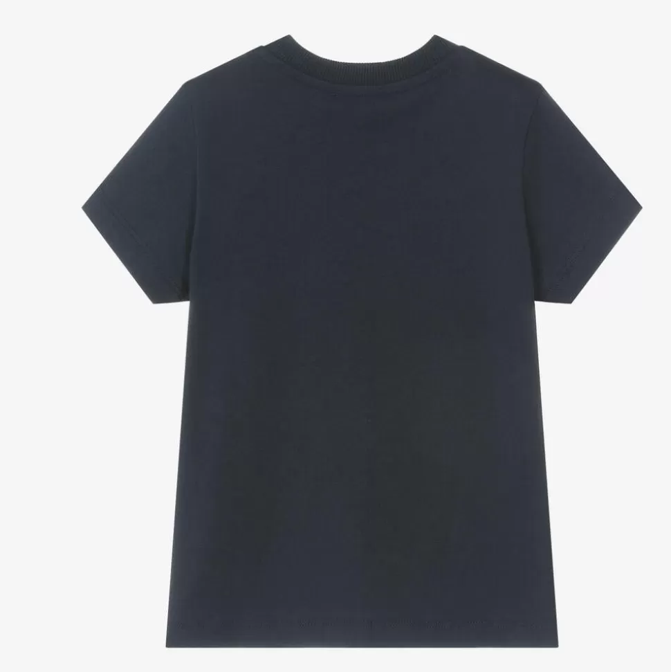 Moschino Kid-Teen Navy Blue Cotton Teddy Bear T-Shirt^ Tops