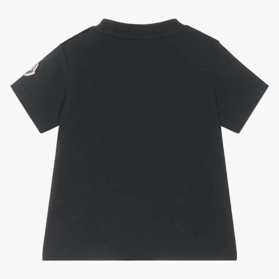 Moncler Enfant Navy Blue Cotton T-Shirt^ Tops