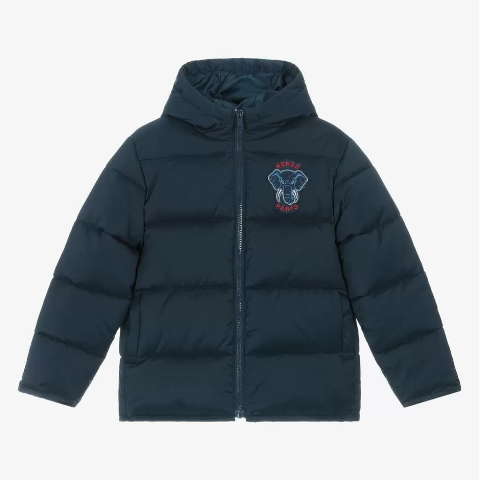 KENZO KIDS Navy Blue Hooded Puffer Coat^ Coats & Jackets