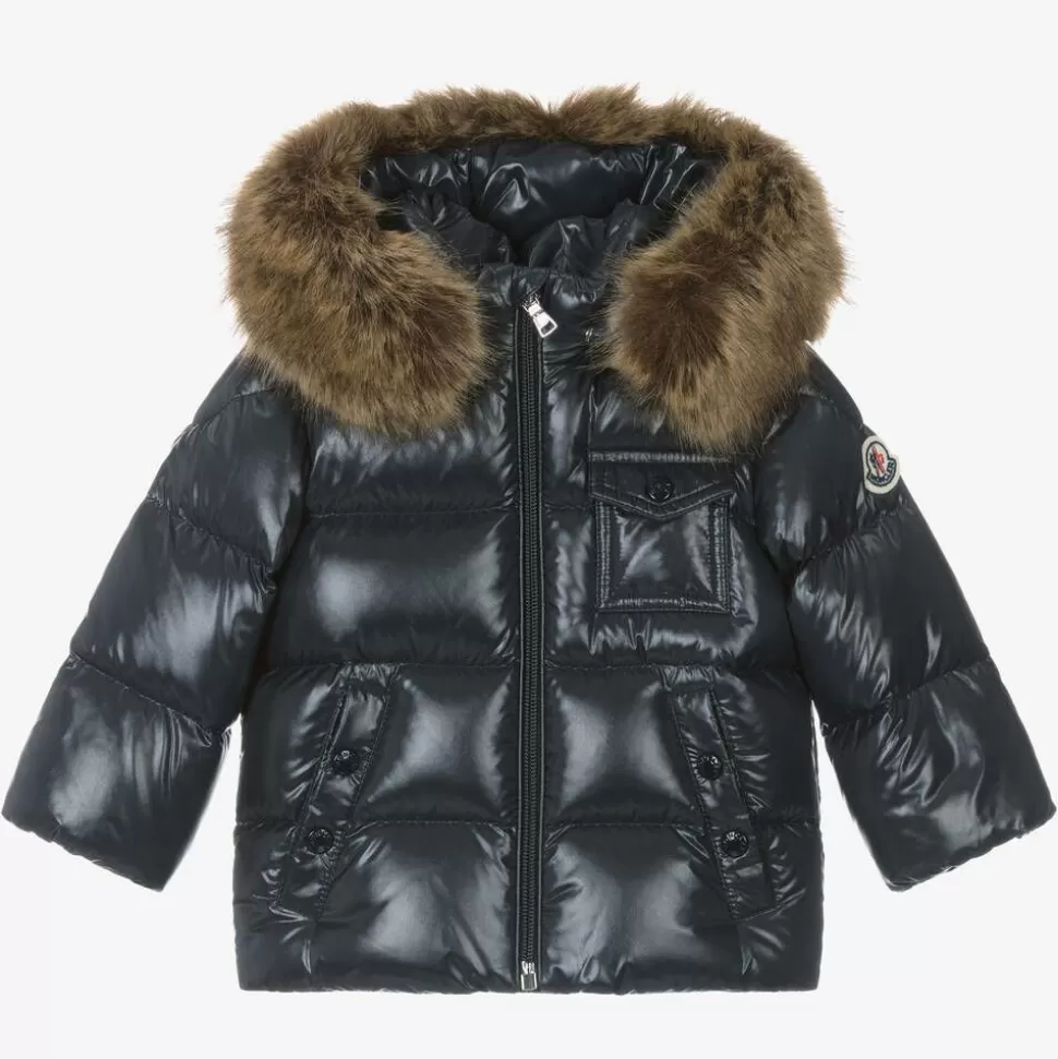 Moncler Enfant Navy Blue K2F Down Padded Jacket^ Coats & Jackets