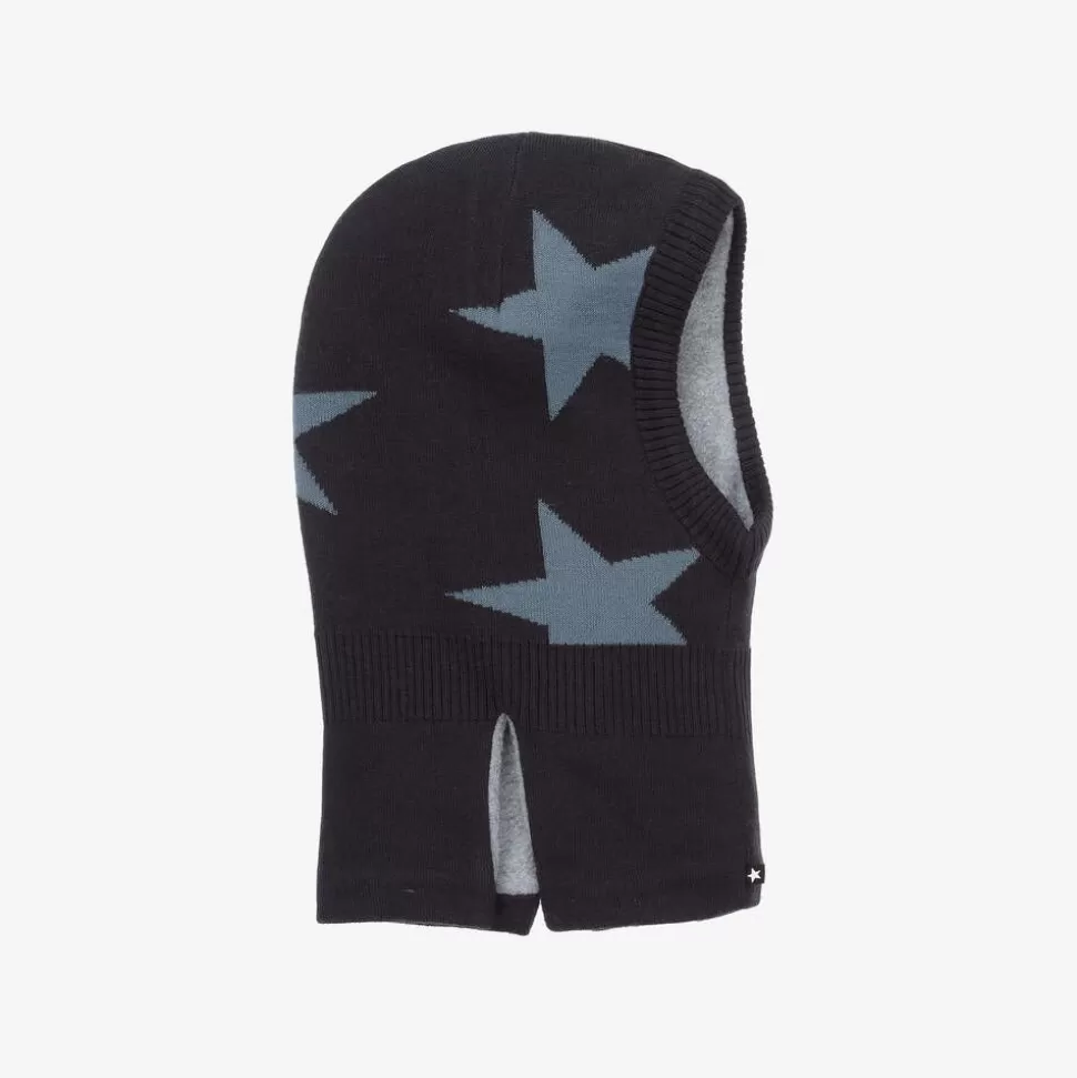 Molo Navy Blue Knitted Star Balaclava^ Hats