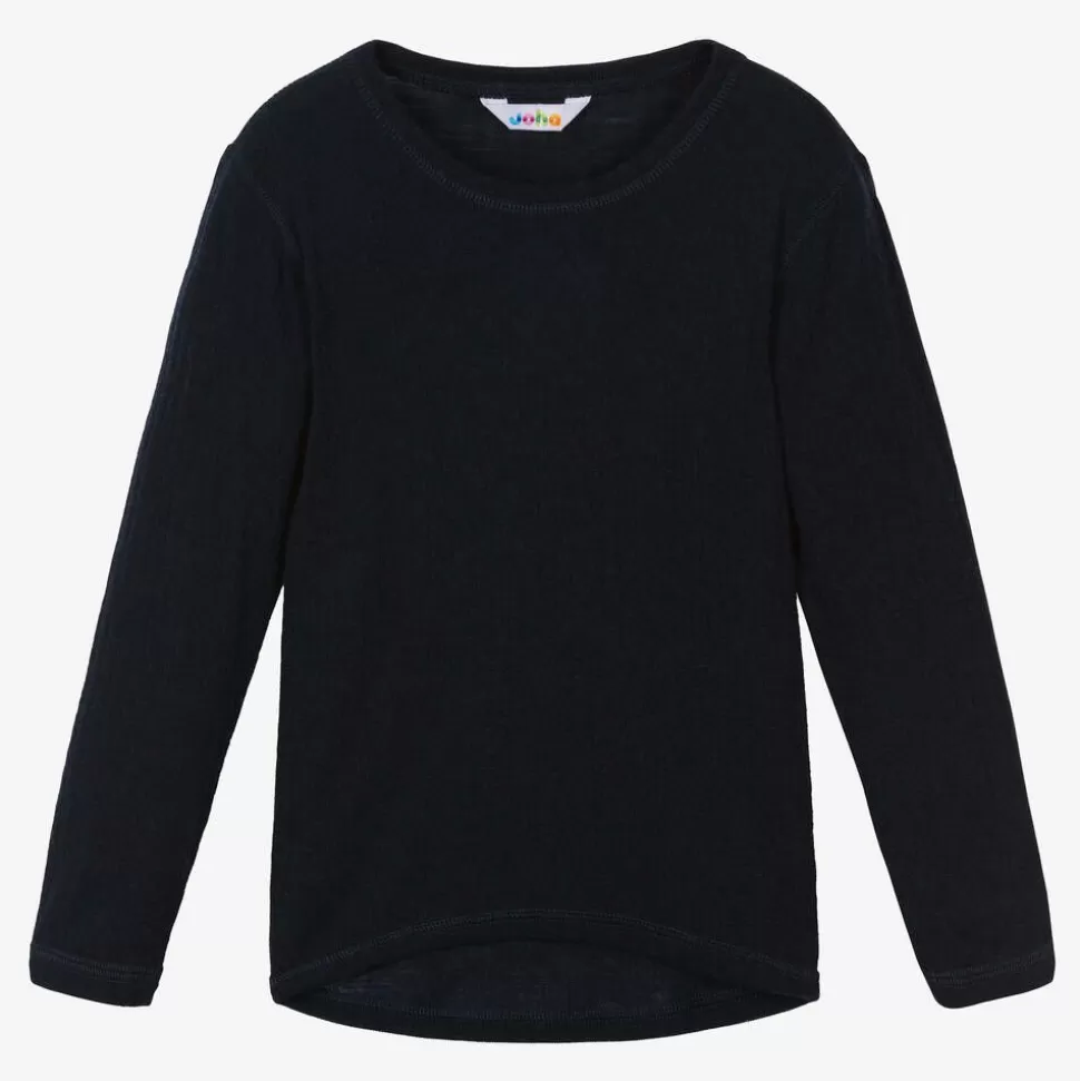 Joha Navy Blue Merino Wool Knitted Top^BOY Underwear