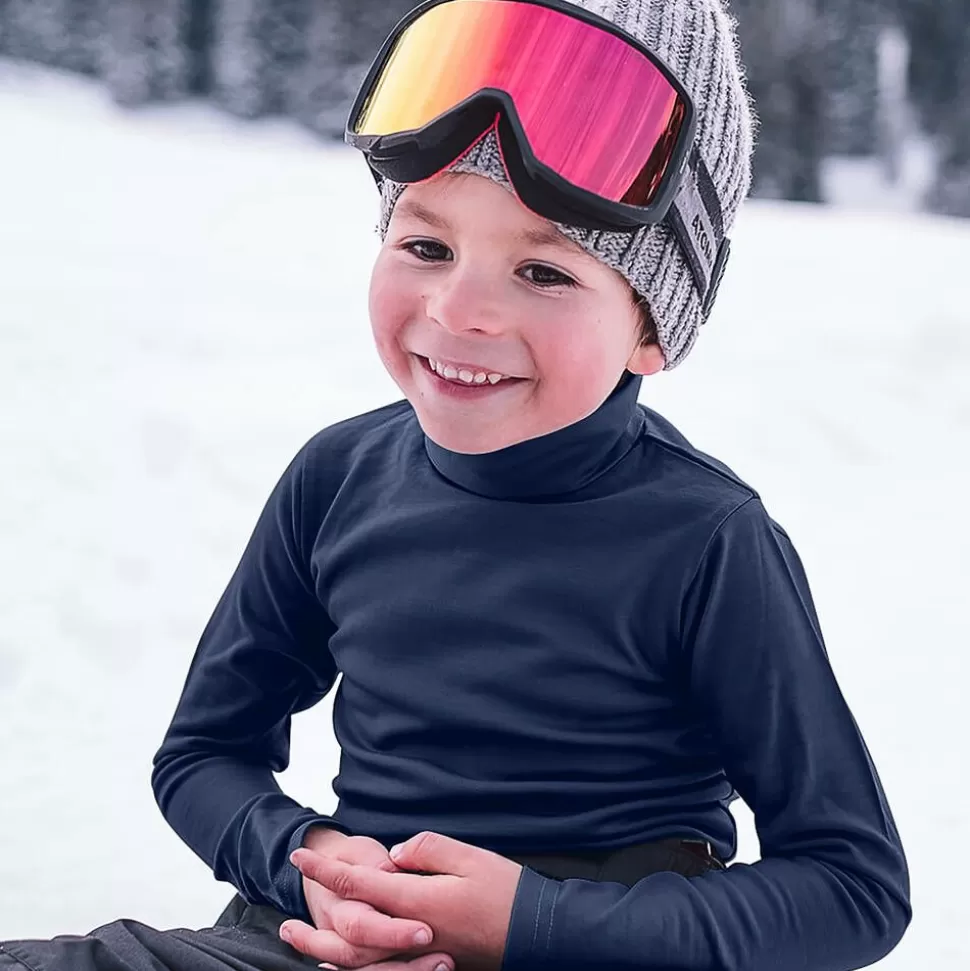 Smalls Merino Navy Blue Merino Wool Roll Neck Top^ Tops
