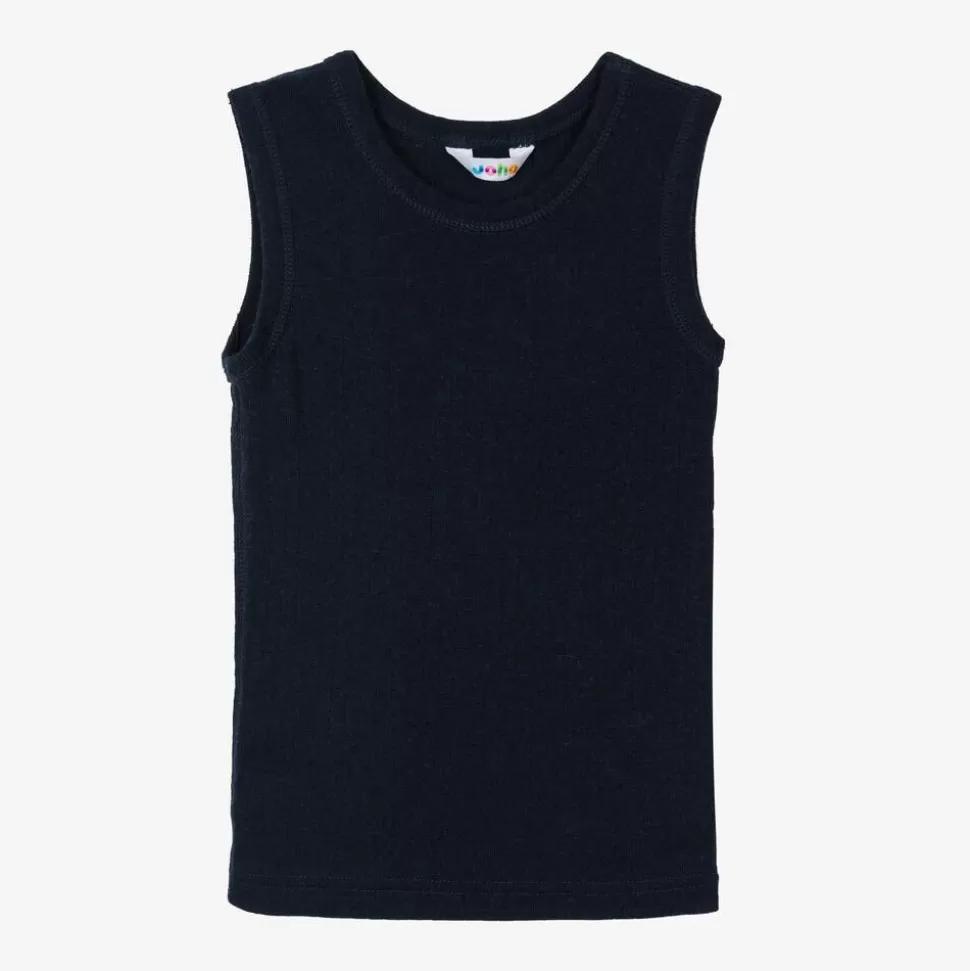 Joha Navy Blue Merino Wool Vest^BOY Underwear