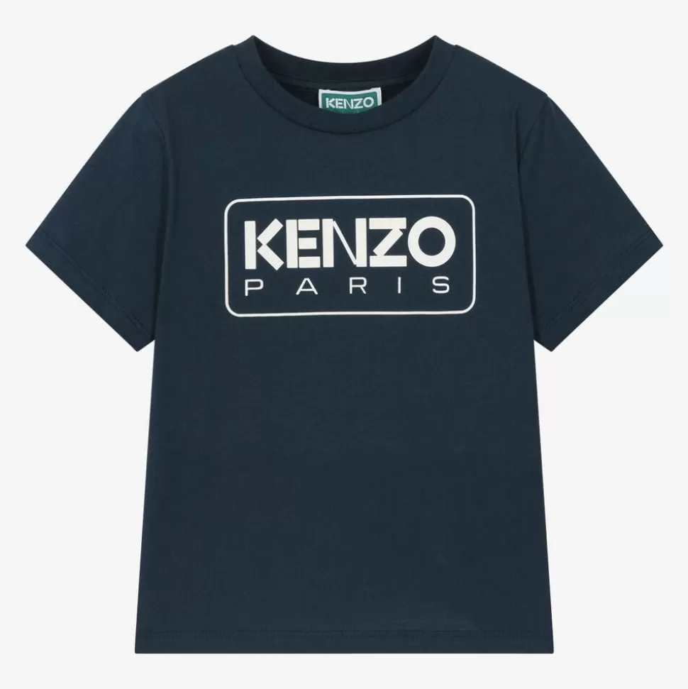 KENZO KIDS Navy Blue Organic Cotton T-Shirt^BOY Tops