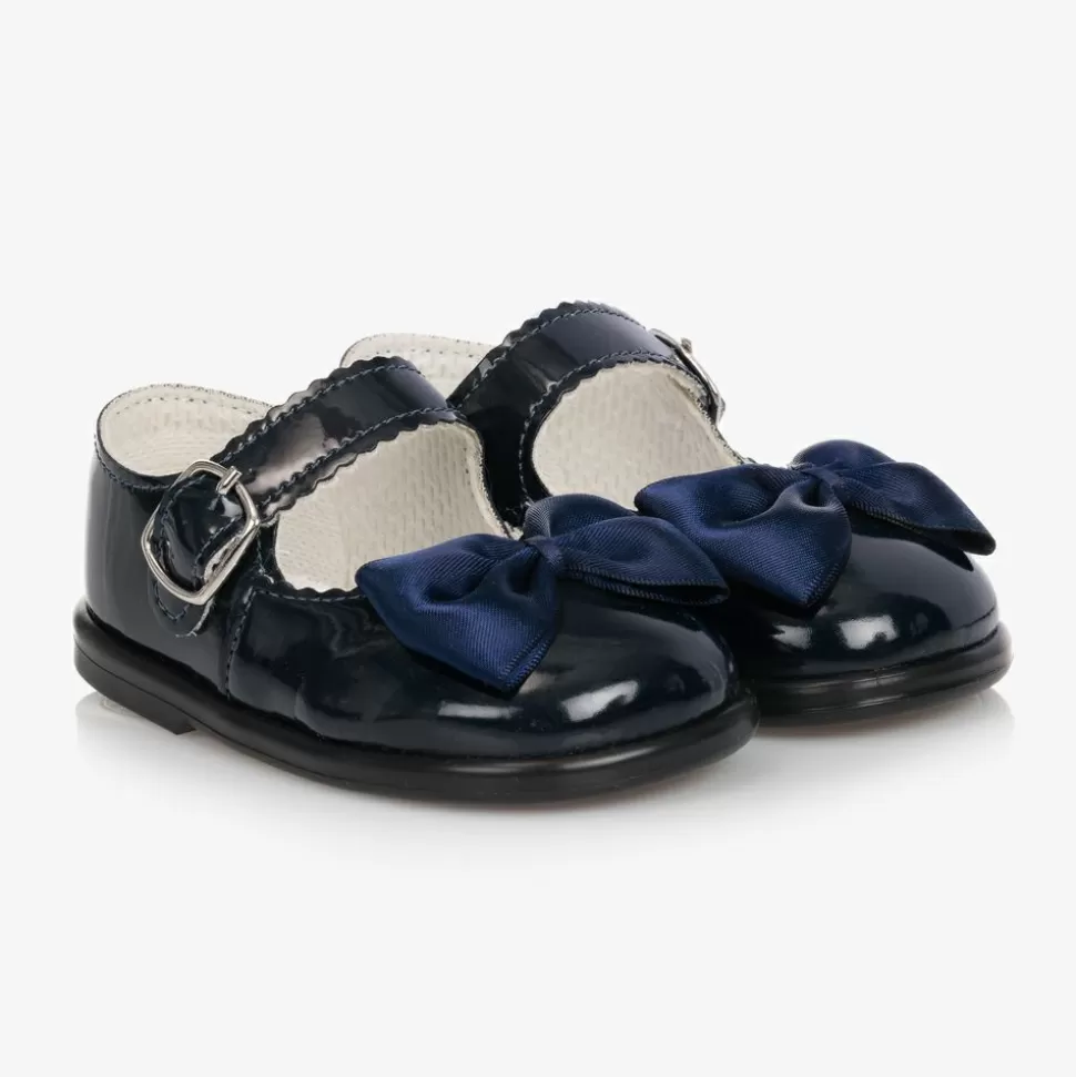 Early Days Navy Blue Patent Bar Shoes^ Traditional Shoes | First Walkers