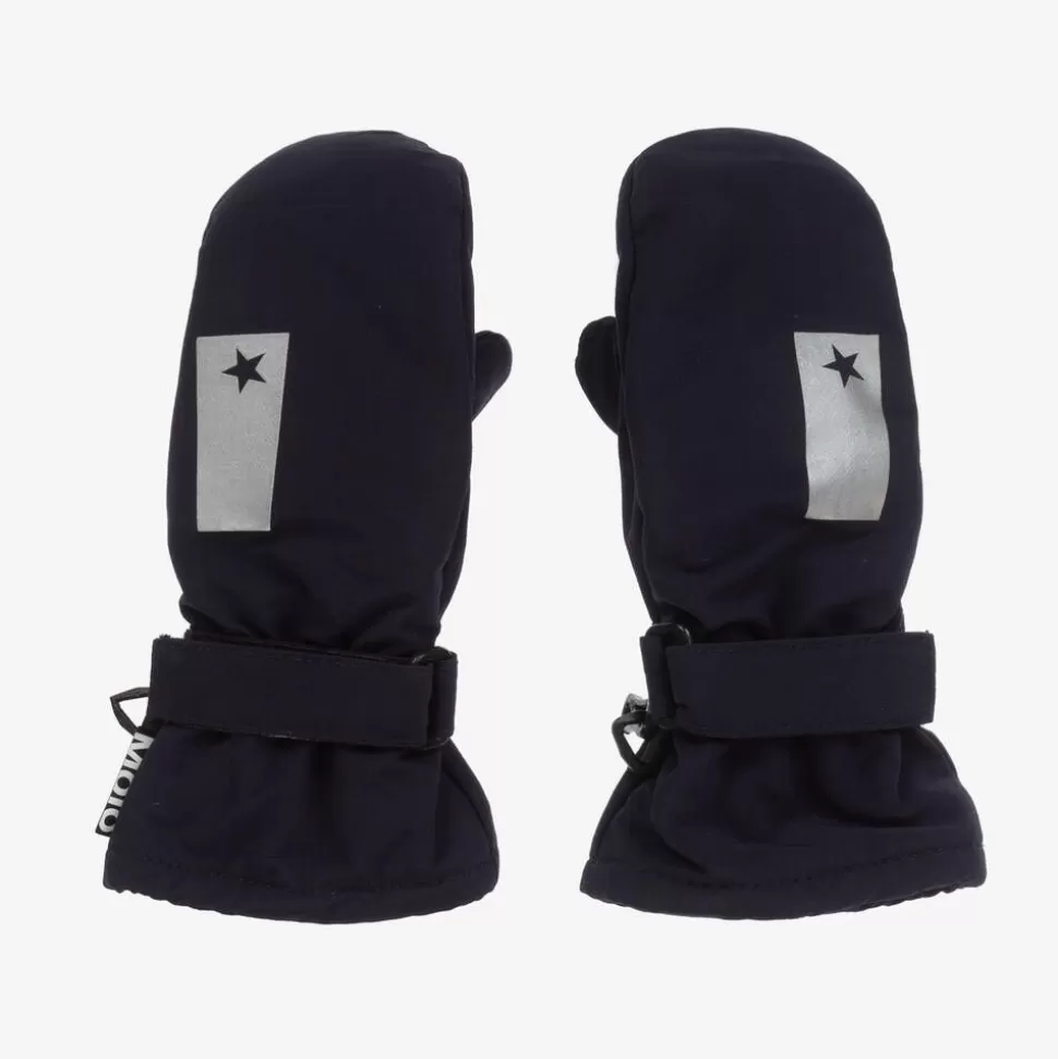 Molo Navy Blue Star Insulated Mittens^BOY Snowwear | Snowwear