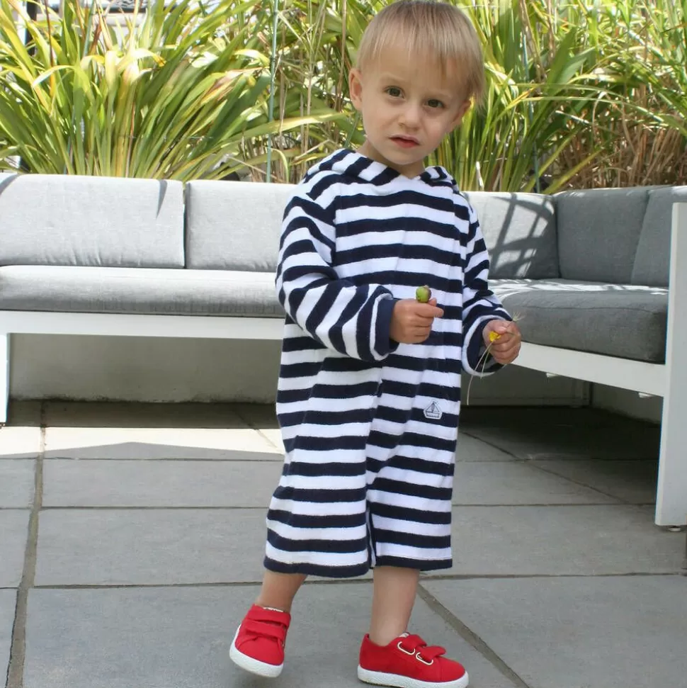 Mitty James Navy Blue Stripe Towelling Baby Beach Romper^ Swimwear | Swimwear