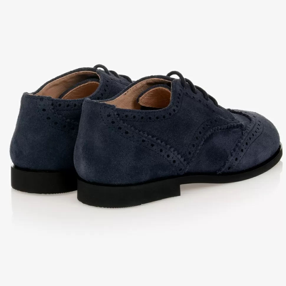Childrens Classics Navy Blue Suede Brogue Shoes^BOY Brogues | Brogues