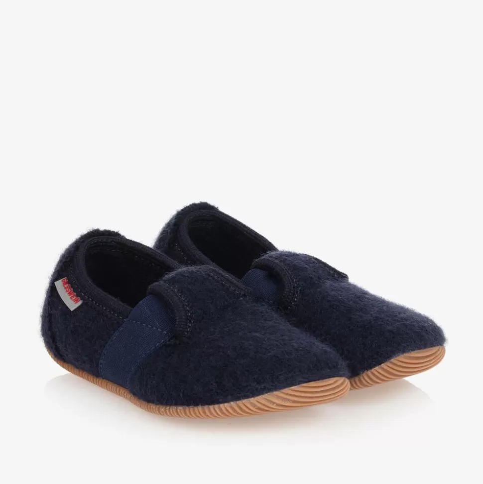 Giesswein Navy Blue Wool Slippers^BOY Slippers | Slippers