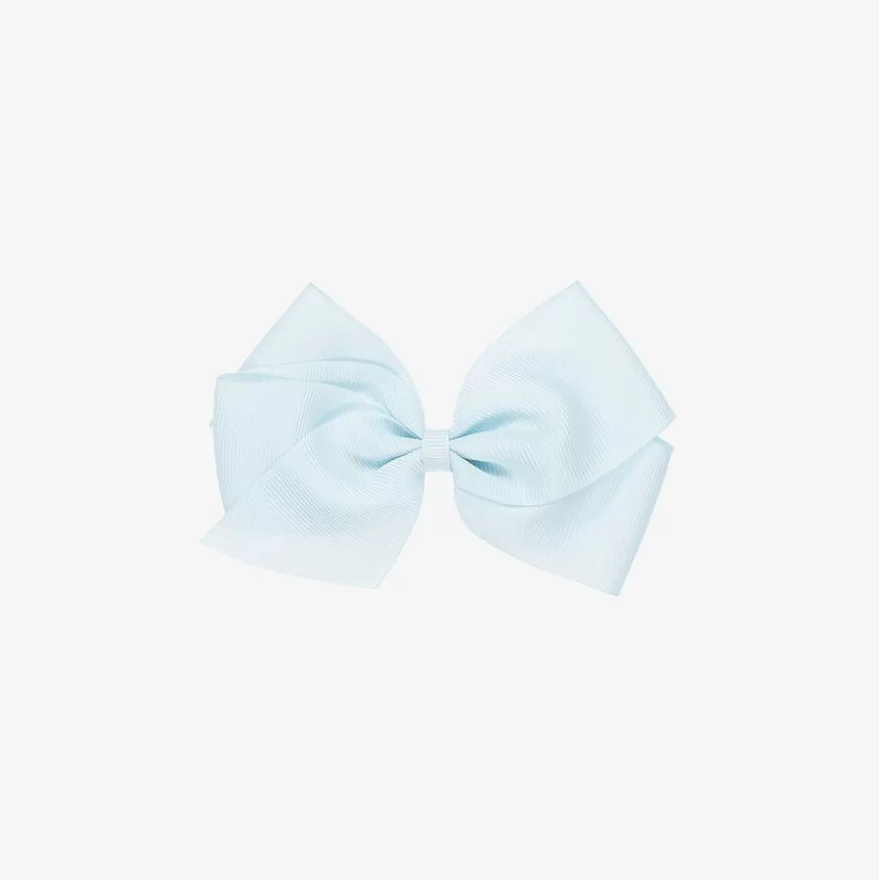 Peach Ribbons Pale Blue Bow Hair Clip (12cm)^ Hair Accessories