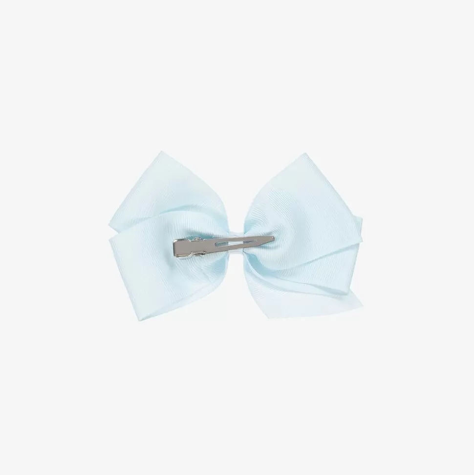 Peach Ribbons Pale Blue Bow Hair Clip (12cm)^ Hair Accessories
