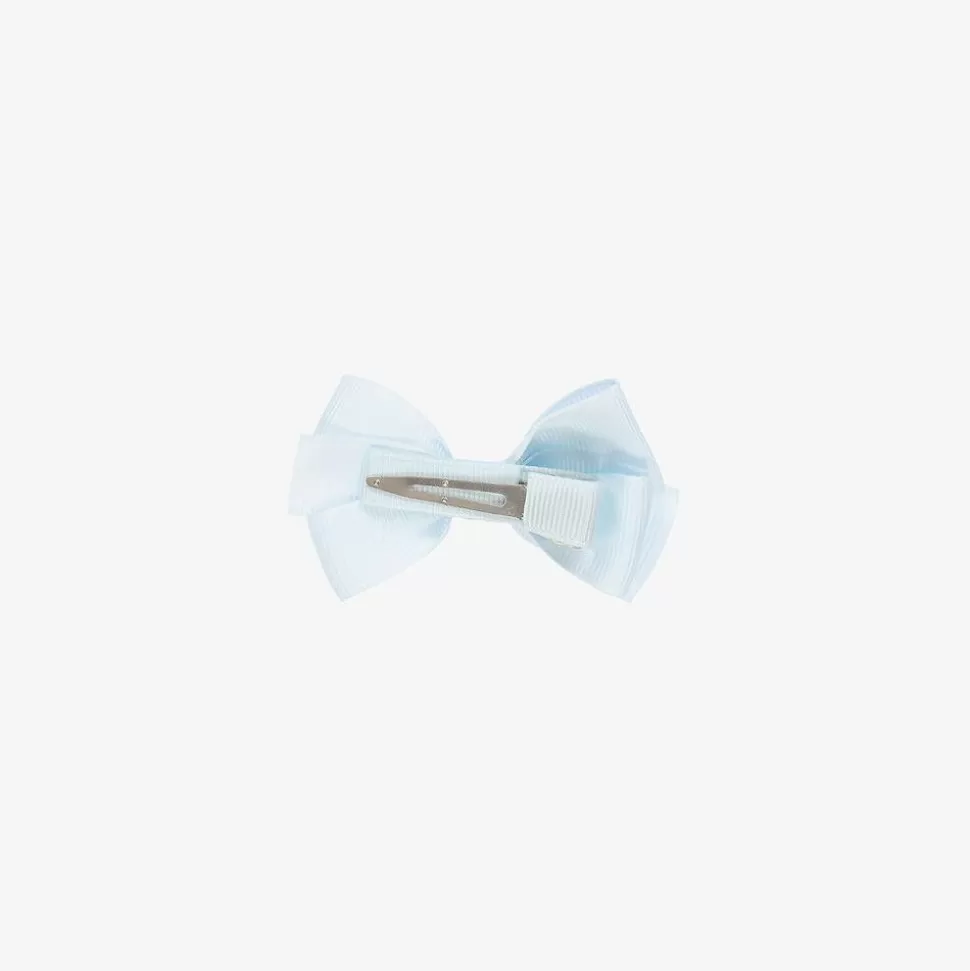 Peach Ribbons Pale Blue Bow Hair Clip (7cm)^ Hair Accessories
