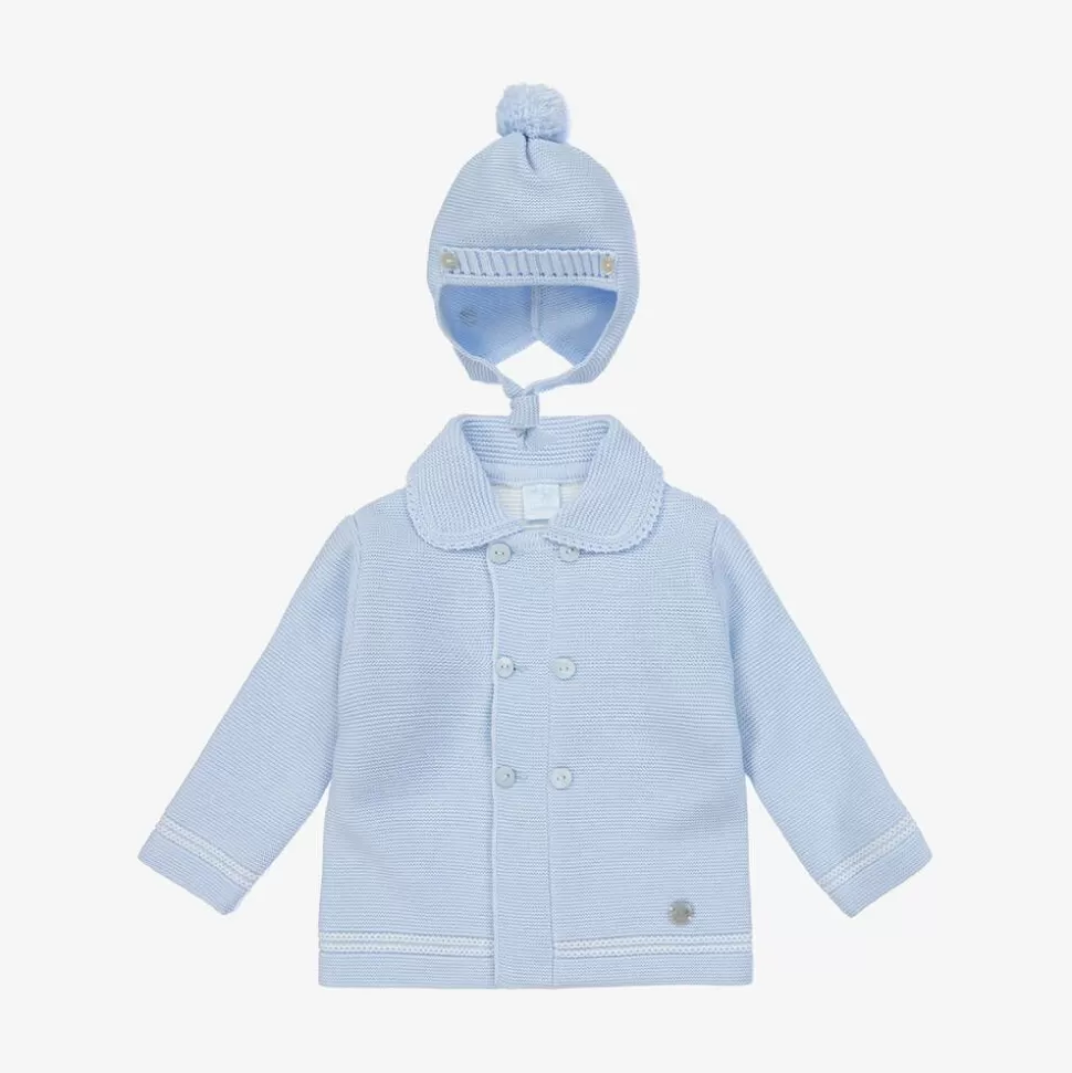 Artesanía Granlei Pale Blue Knitted Pram Coat Set^ Coats & Jackets