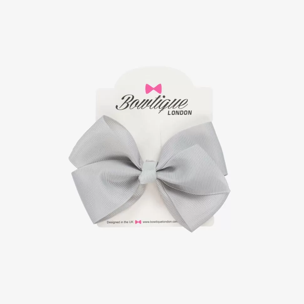 Bowtique London Pale Grey Bow Hair Clip (10cm)^ Hair Accessories