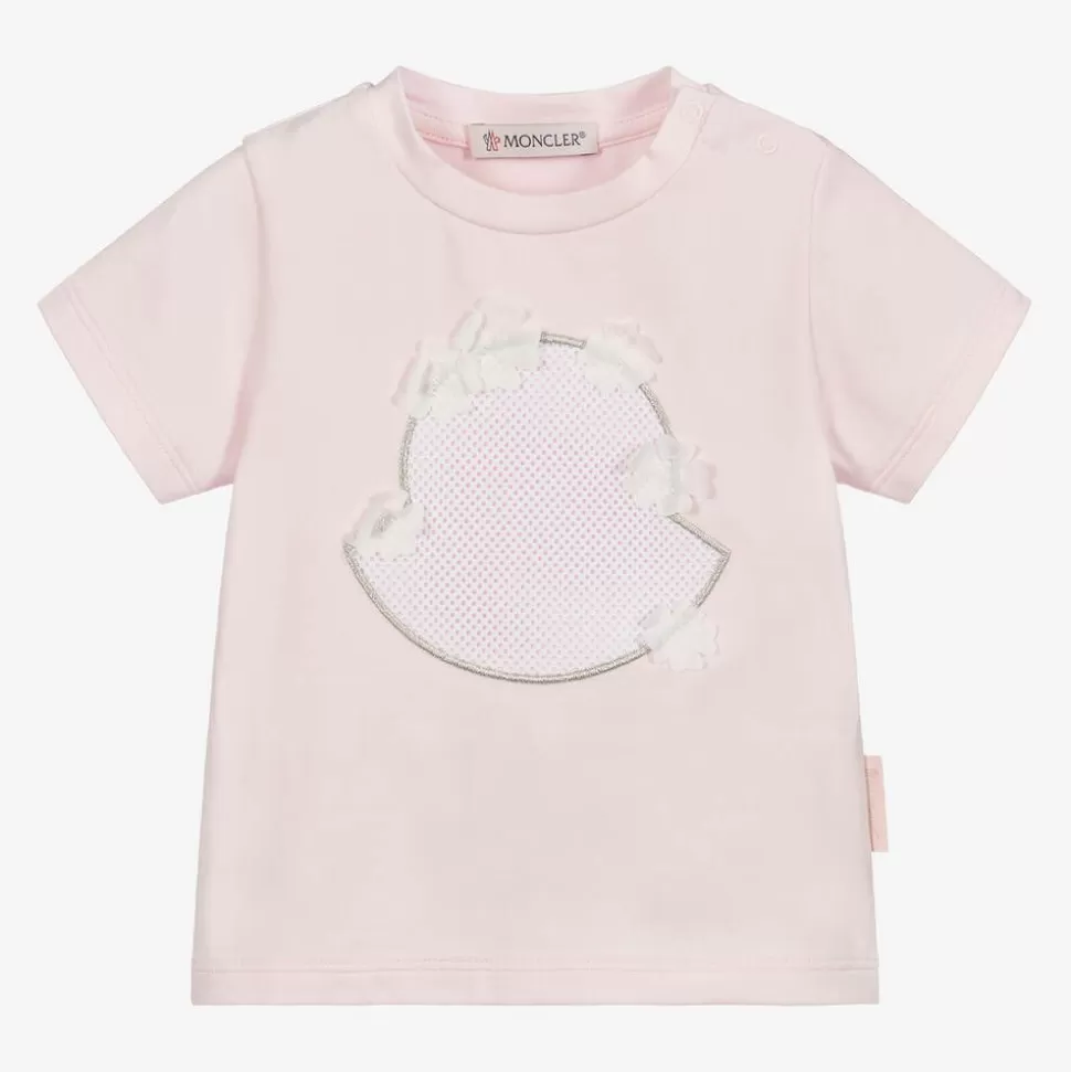 Moncler Enfant Pale Pink Logo Baby T-Shirt^ Tops