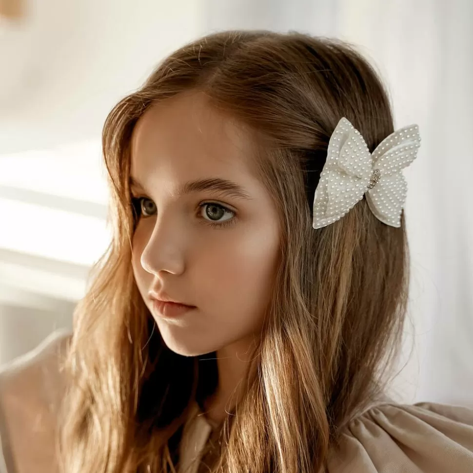 Cute Cute Pearl Bow Hair Clip (9cm)^ Hair Accessories