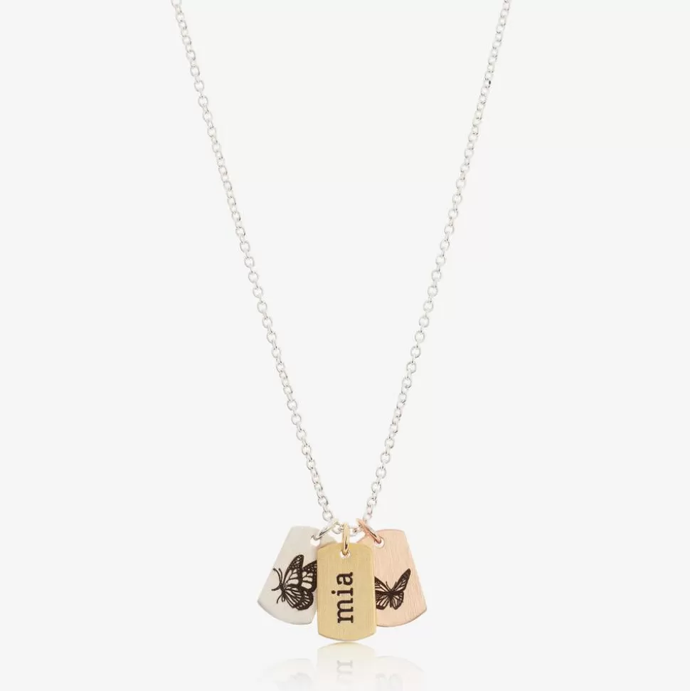 Treat Republic Personalised Butterfly Tag Necklace (47cm)^ Jewellery | Gifts