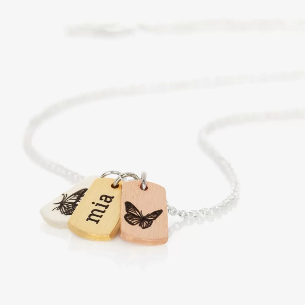 Treat Republic Personalised Butterfly Tag Necklace (47cm)^ Jewellery | Gifts