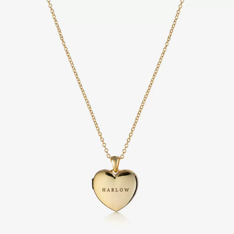 Treat Republic Personalised Gold-Plated Locket Necklace (45cm)^ Jewellery | Gifts