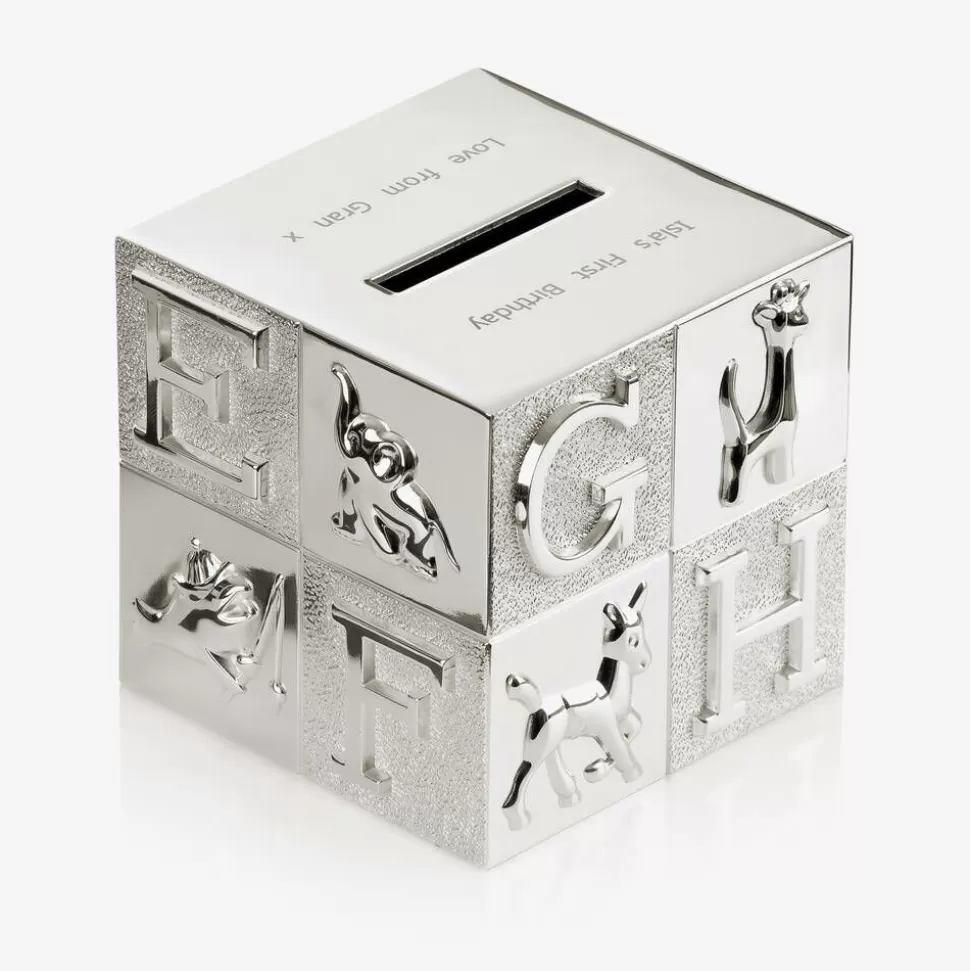 Treat Republic Personalised Silver Alphabet Money Box (10cm)^ Gifts
