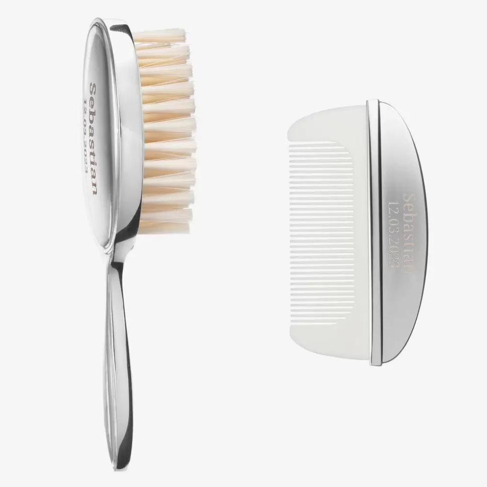 Treat Republic Personalised Silver Hairbrush & Comb Keepsake^ Gifts