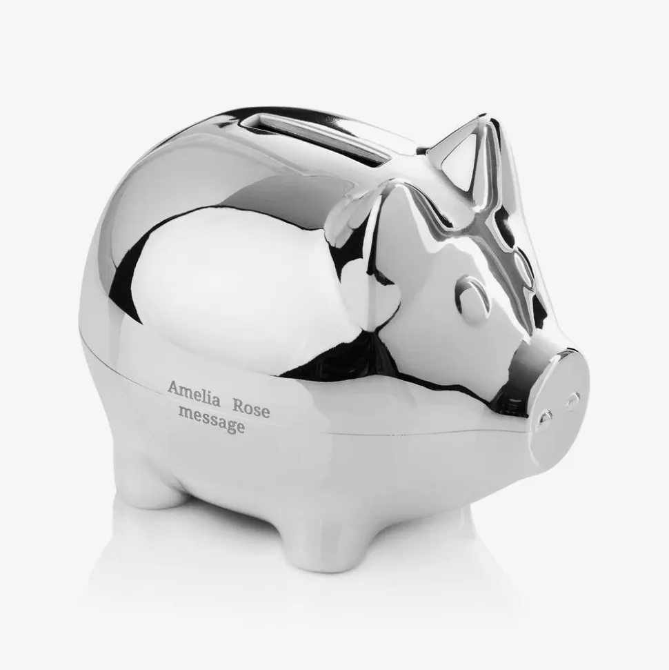 Treat Republic Personalised Silver Money Box (12cm)^ Gifts