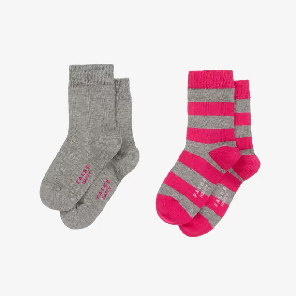 Falke Pink & Grey Cotton Socks (2 Pack)^ Socks