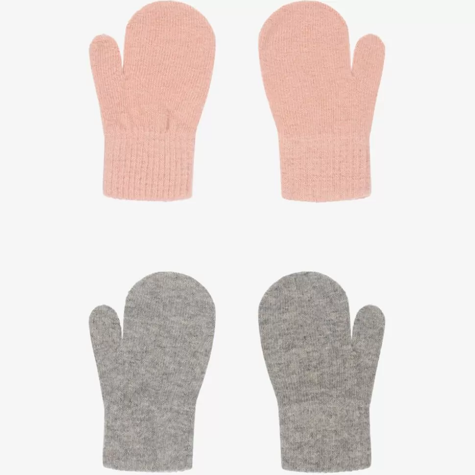 CeLaVi Pink & Grey Knitted Mittens (2 Pack)^ Gloves & Mittens