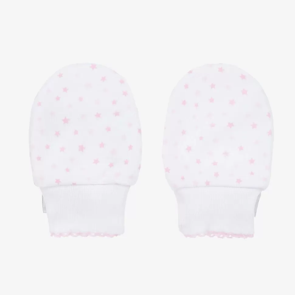 Kissy Kissy Pink & White Baby Sheep Scratch Mittens^ Gloves & Mittens