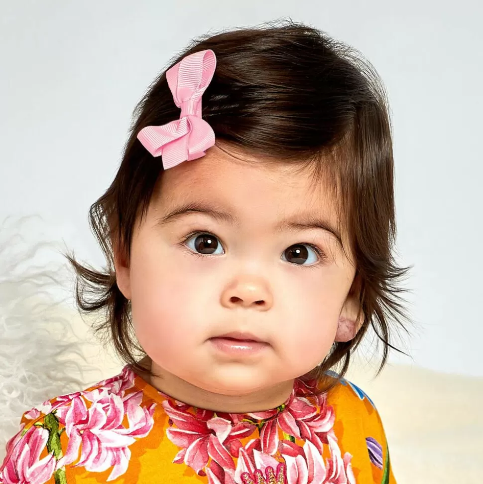 Peach Ribbons Pink Bow Hair Clip (7cm)^ Hair Accessories