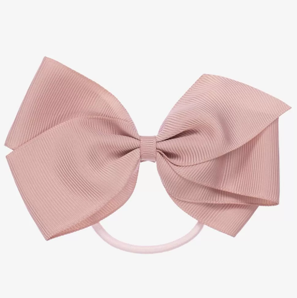 Peach Ribbons Pink Bow Hair Elastic (12cm)^ Hair Accessories