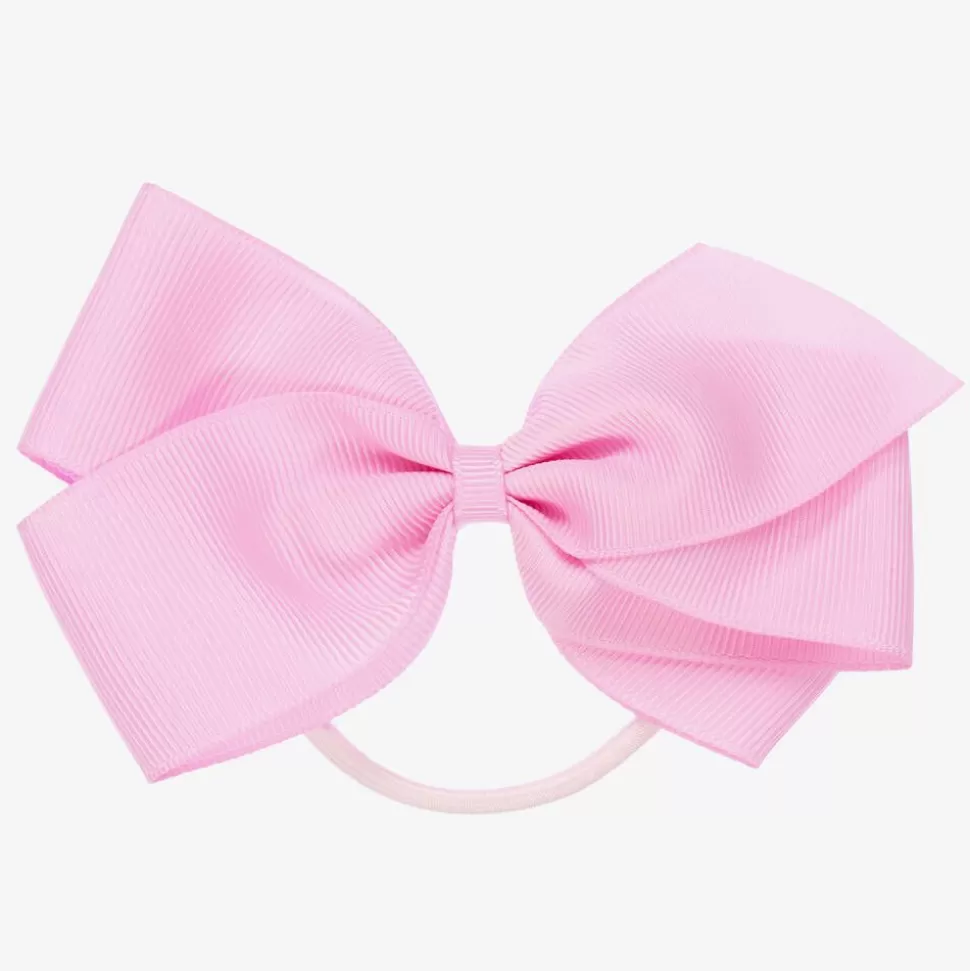 Peach Ribbons Pink Bow Hair Elastic (12cm)^ Hair Accessories