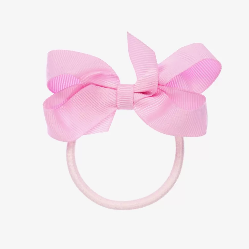 Peach Ribbons Pink Bow Hair Elastic (7cm)^ Hair Accessories