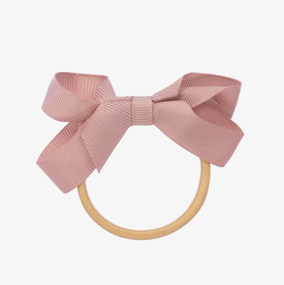 Peach Ribbons Pink Bow Hair Elastic (7cm)^ Hair Accessories