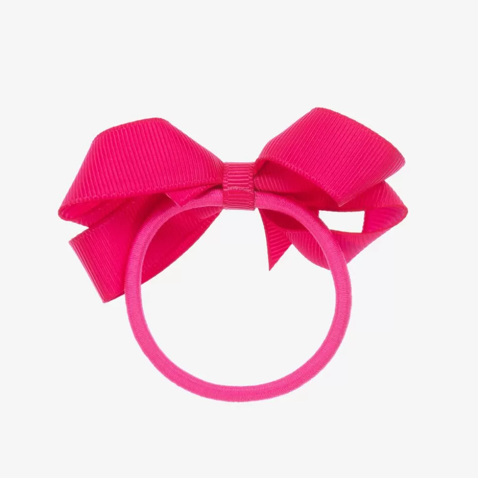 Peach Ribbons Pink Bow Hair Elastic (7cm)^ Hair Accessories