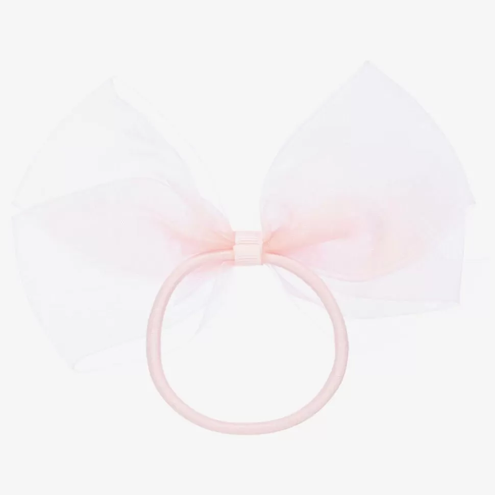 Peach Ribbons Pink Bow Hair Elastic (12cm)^ Hair Accessories
