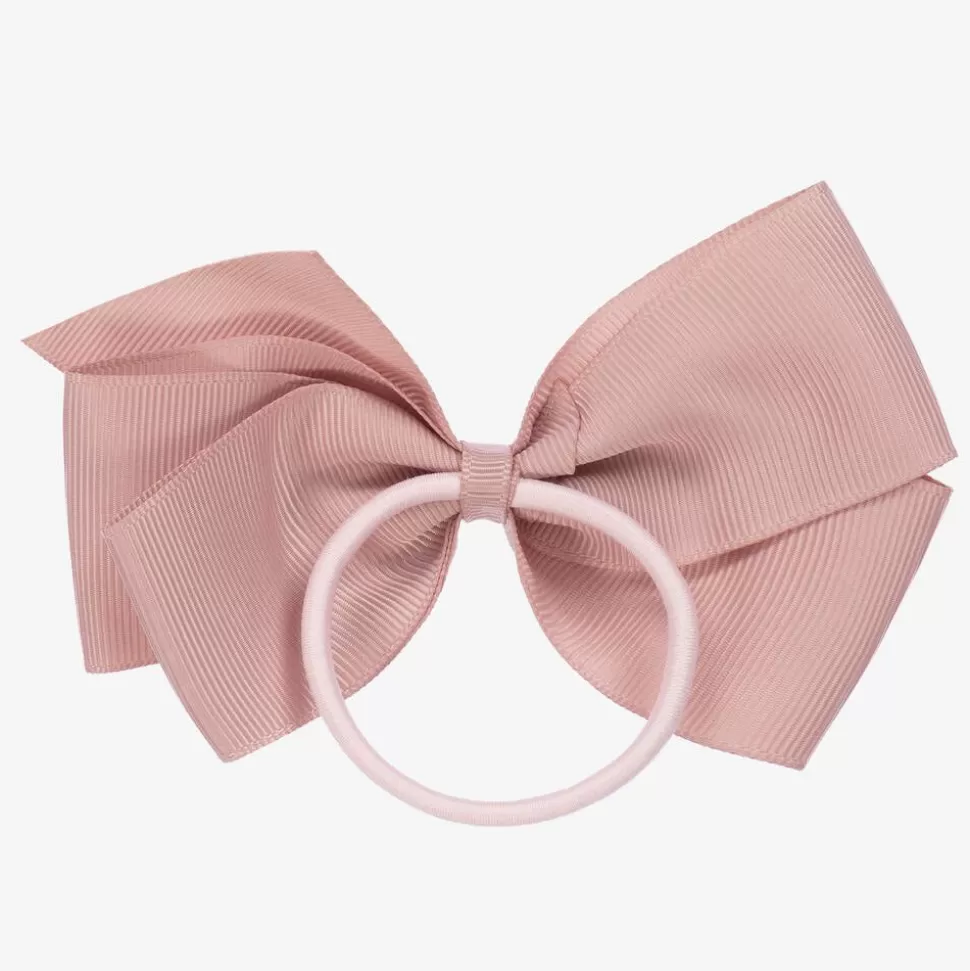 Peach Ribbons Pink Bow Hair Elastic (12cm)^ Hair Accessories