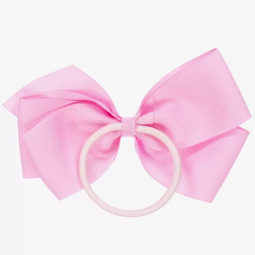Peach Ribbons Pink Bow Hair Elastic (12cm)^ Hair Accessories