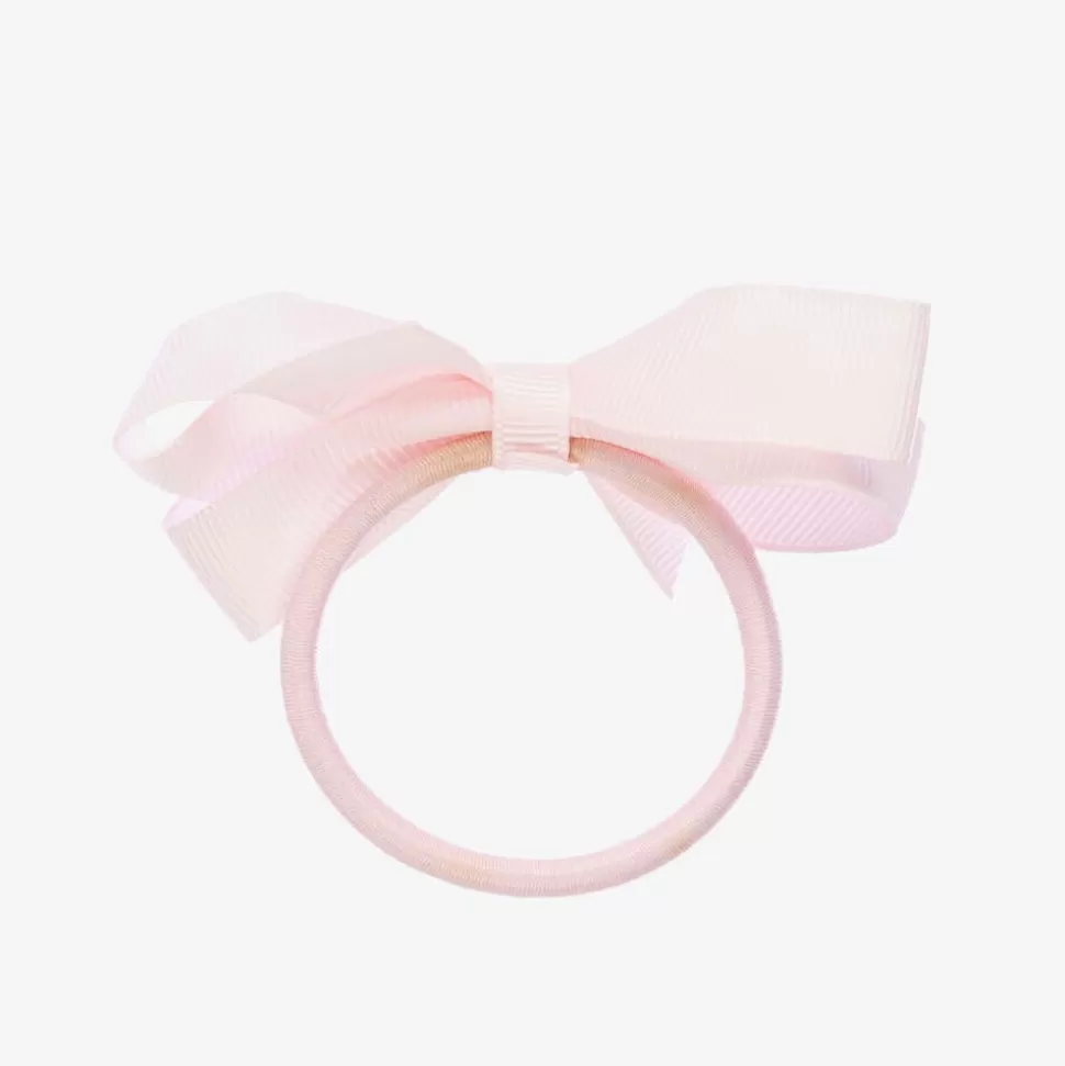Peach Ribbons Pink Bow Hair Elastic (7cm)^ Hair Accessories