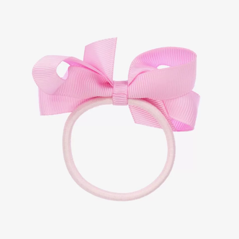 Peach Ribbons Pink Bow Hair Elastic (7cm)^ Hair Accessories
