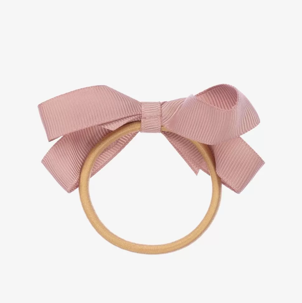 Peach Ribbons Pink Bow Hair Elastic (7cm)^ Hair Accessories