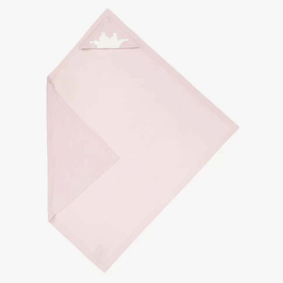 Marie-Chantal Pink Cotton & Cashmere Hooded Blanket (95cm)^ Blankets & Shawls