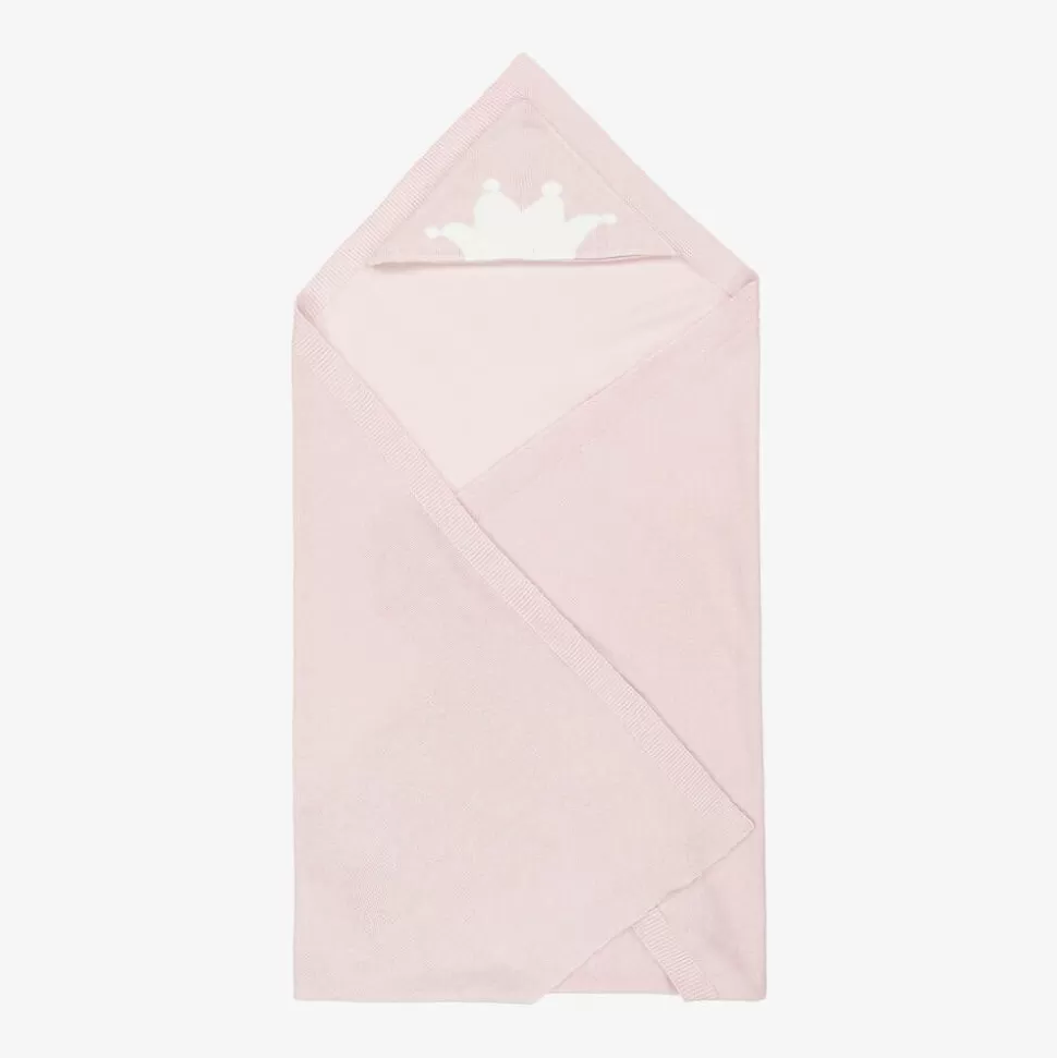 Marie-Chantal Pink Cotton & Cashmere Hooded Blanket (95cm)^ Blankets & Shawls
