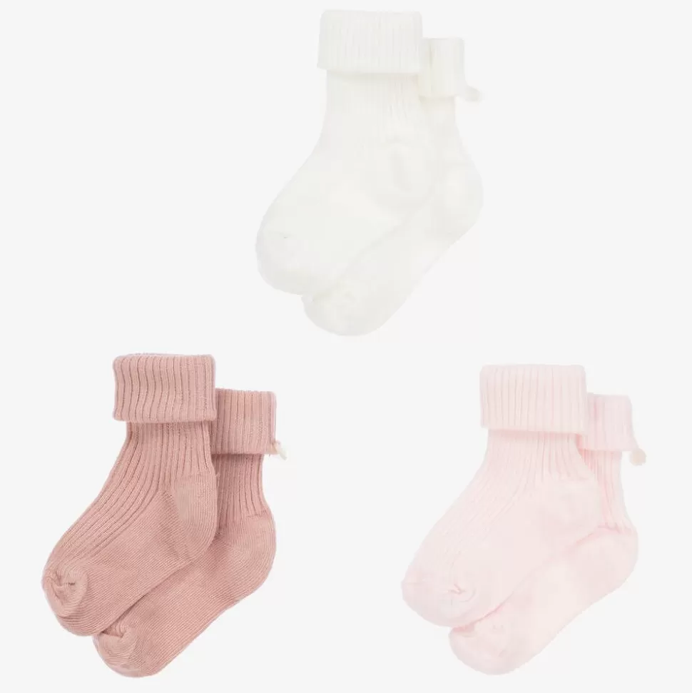 Tartine et Chocolat Pink Cotton Baby Socks (3 Pack)^ Socks