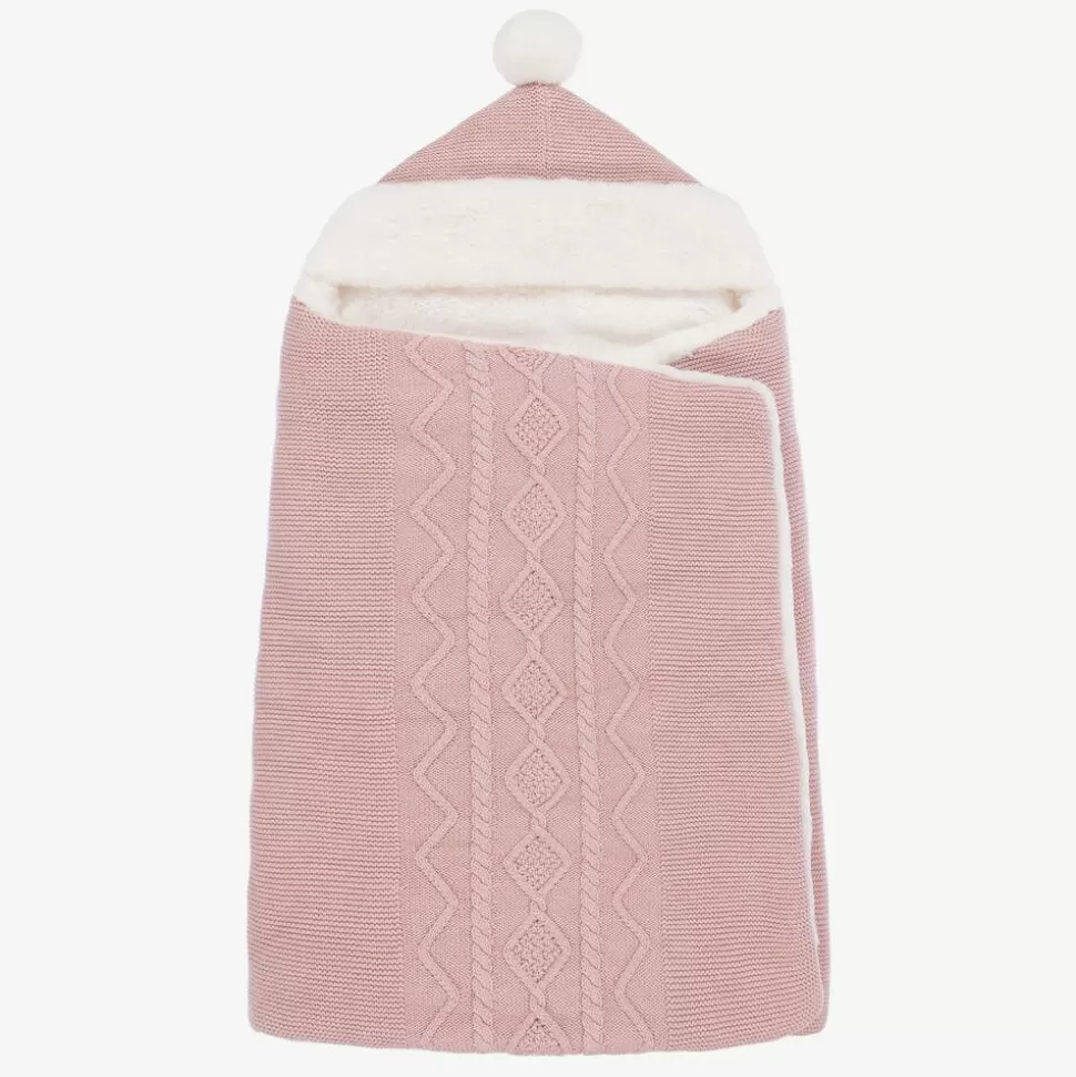 Mayoral Newborn Pink Cotton Knit Baby Nest (75cm)^ Nests