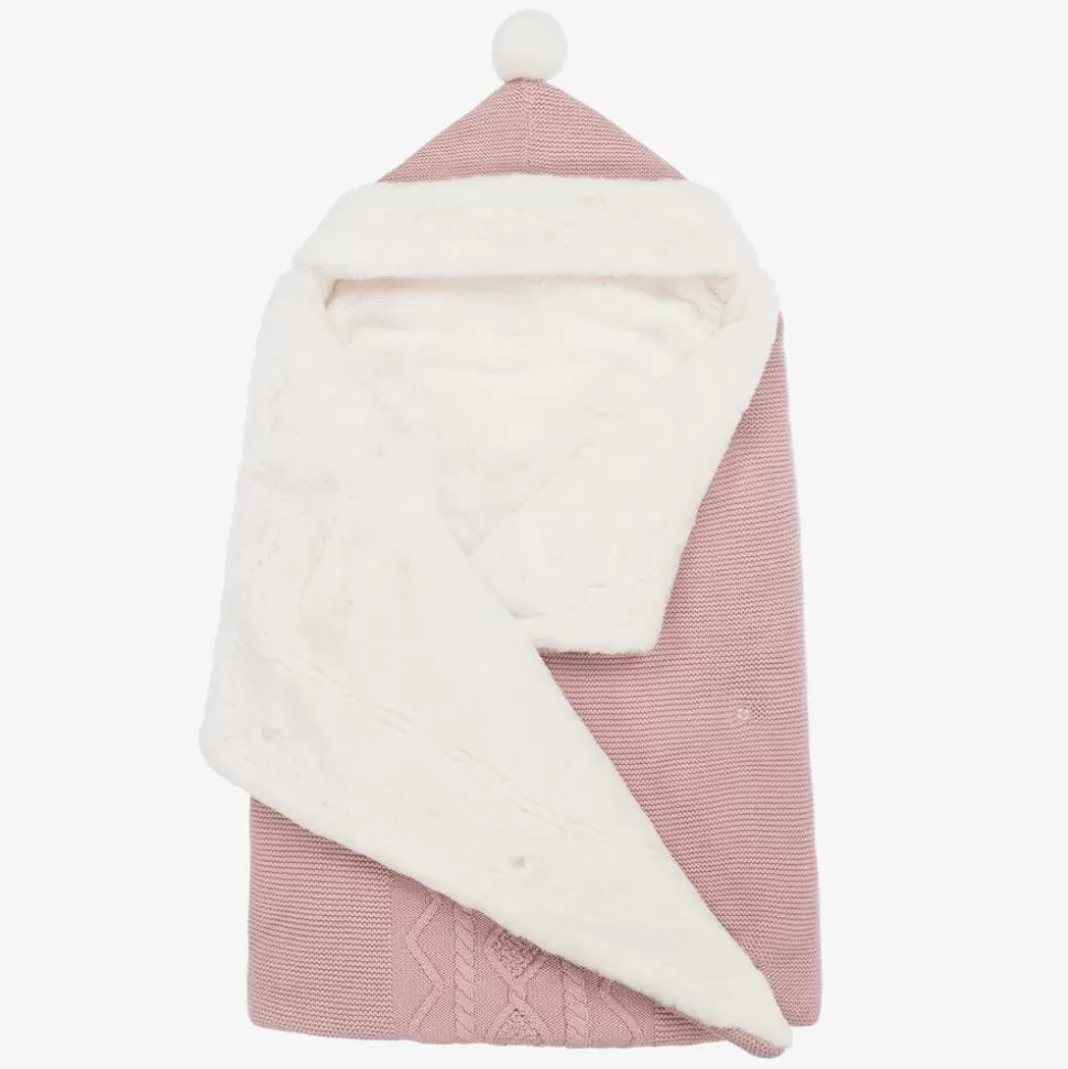 Mayoral Newborn Pink Cotton Knit Baby Nest (75cm)^ Nests