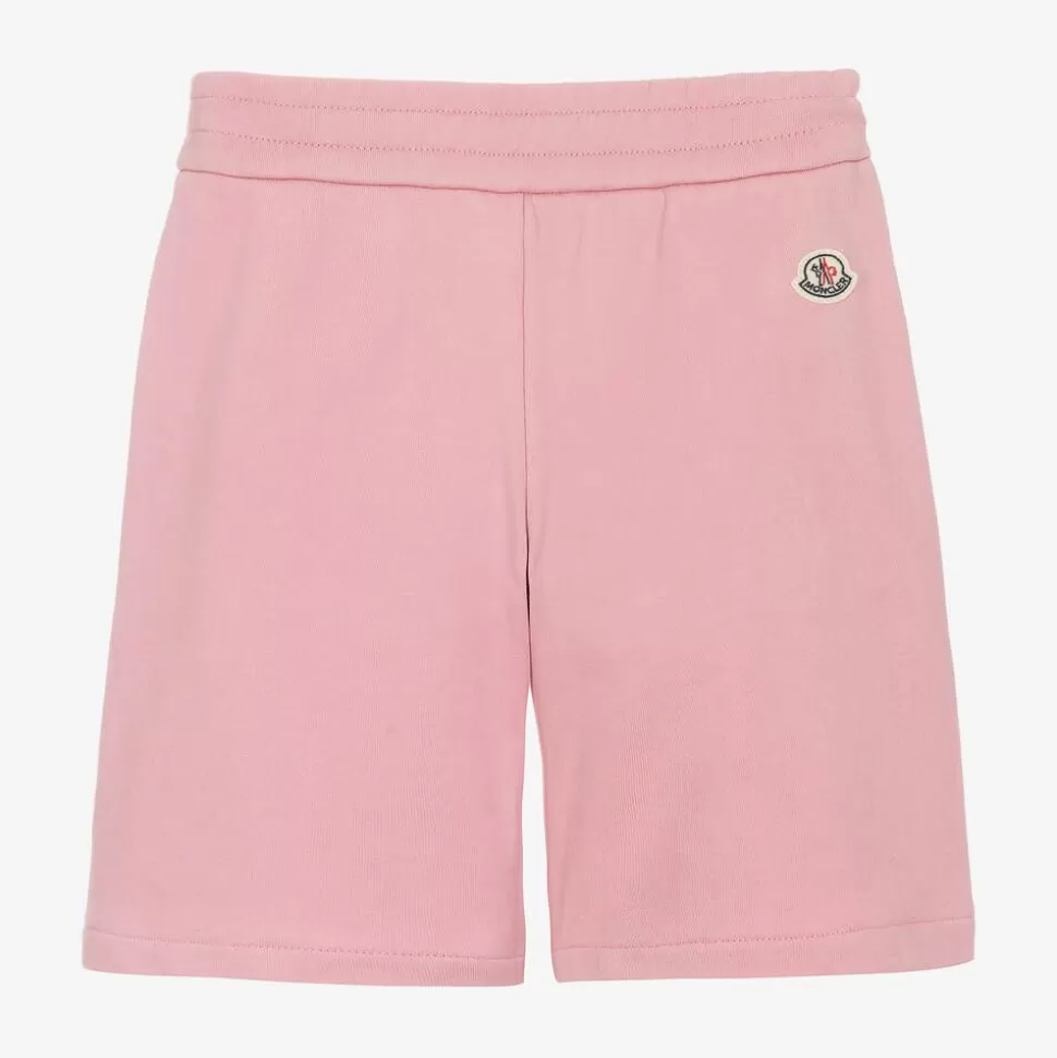 Moncler Enfant Pink Cotton Logo Shorts^BOY Shorts